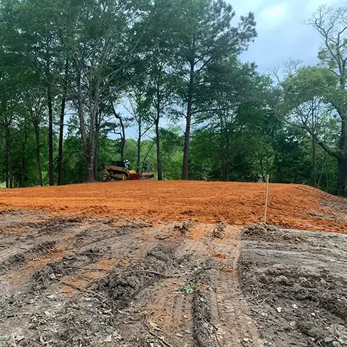 beautiful orange dirt on a freshly prepared building pad